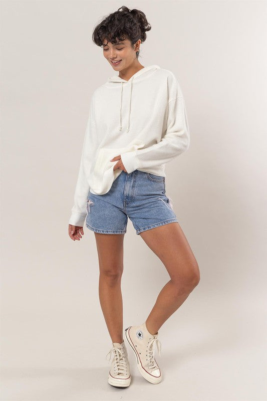 Brushed Oversized Hoodie Top