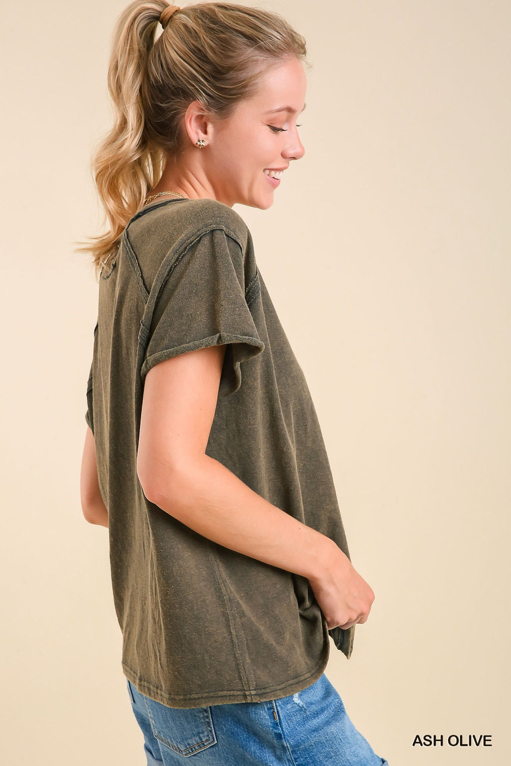 Raw Trim Mineral Knit Top