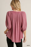 Mineral Wash Half Button Top