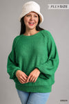 Plus Puff Sleeve Textured Sweater Top