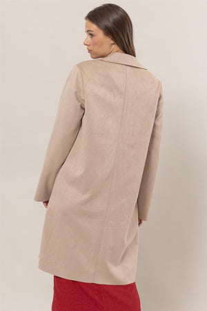 Suede Open Front Jacket