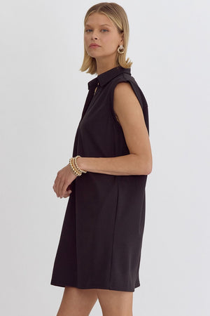 Open Placket Collar Dress