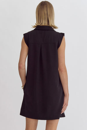 Open Placket Collar Dress