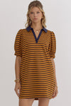 Stripe Knit Collar Dress