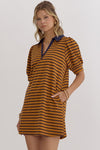 Stripe Knit Collar Dress