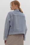 Denim Pocket Zip Up Jacket