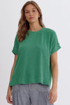 Soft Rib Round Neck Top