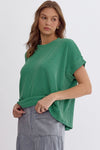 Soft Rib Round Neck Top