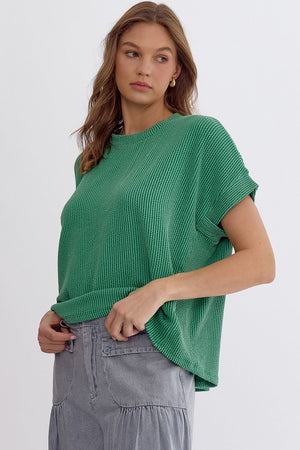 Soft Rib Round Neck Top