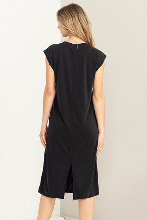 V Seam Modal Midi Dress