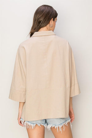 Woven Linen Half Sleeve Shirt