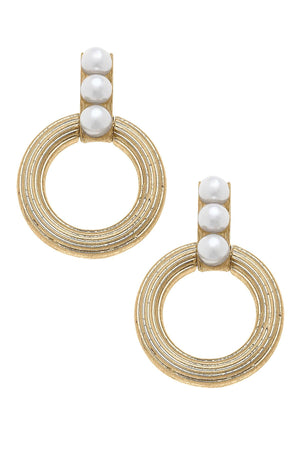 Margo Pearl Doorknocker Earrings