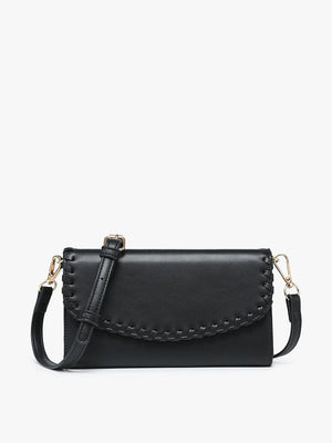 Kyle Whipstitch Flapover Wallet Crossbody Bag