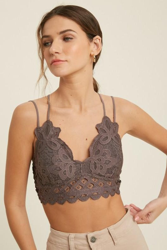 Lace Bralette with Extenders Thin Adjustable Strap Padded Cute