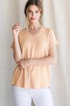 Cap Sleeve Raw Edge Top