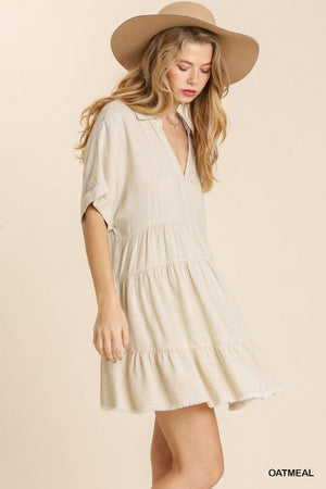 Linen Collar Dress