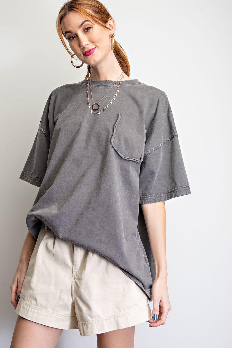 Plus Faux Pocket Jersey Top