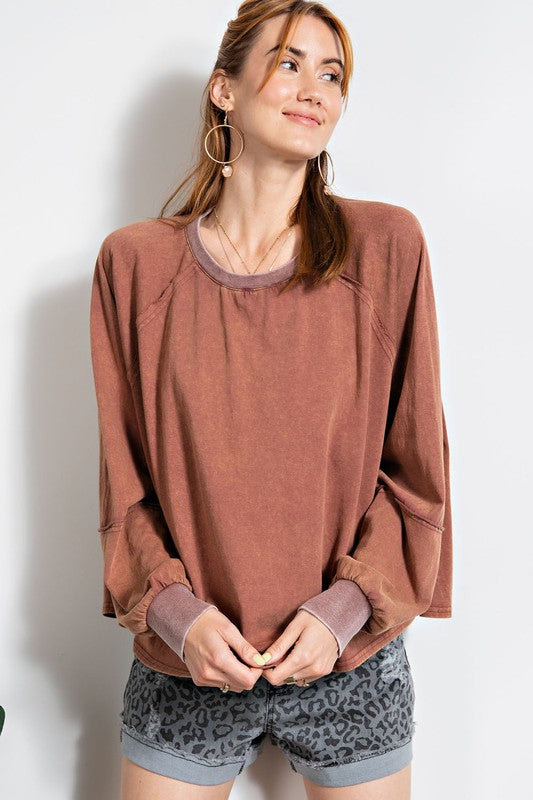 LS Mineral Wash Knit Top