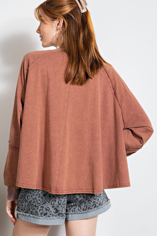 LS Mineral Wash Knit Top