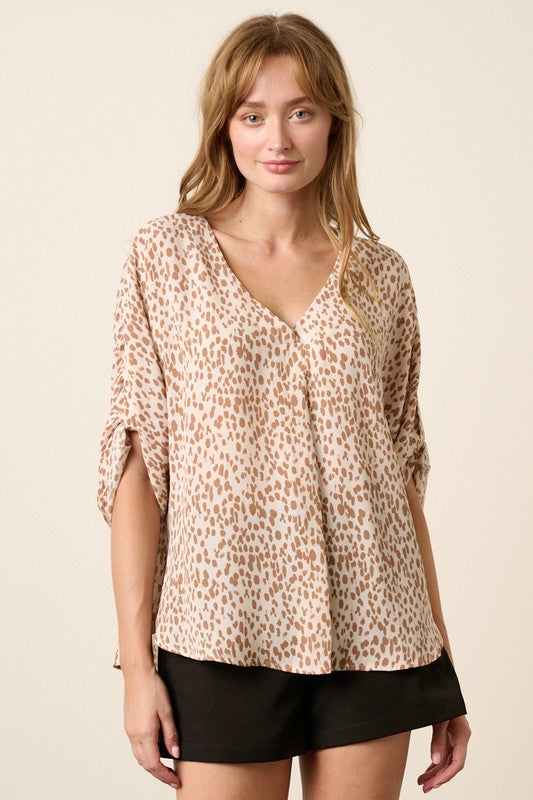 Animal Print Dolman Woven Top