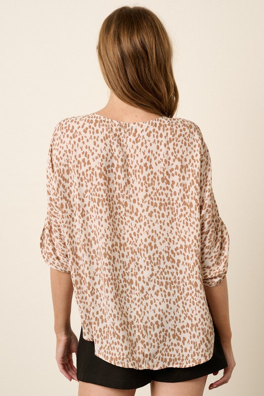 Animal Print Dolman Woven Top