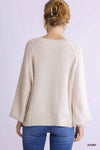 Puff Sleeve Textured Sweater Top