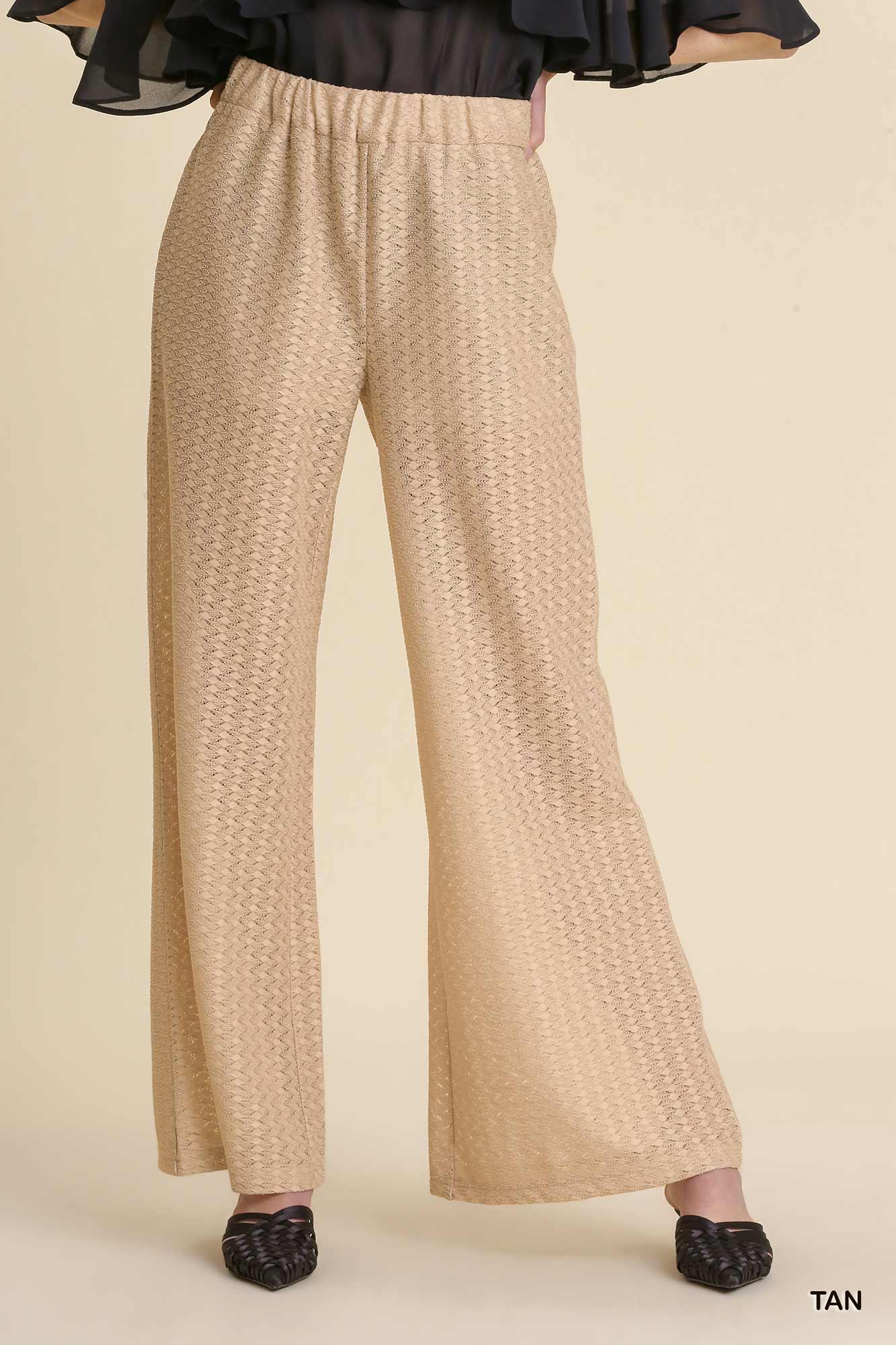 Solid Full Length Pants with Semi Elasticated Waistband