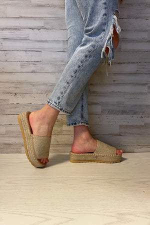 Del Mar Platform Sandal- Natural