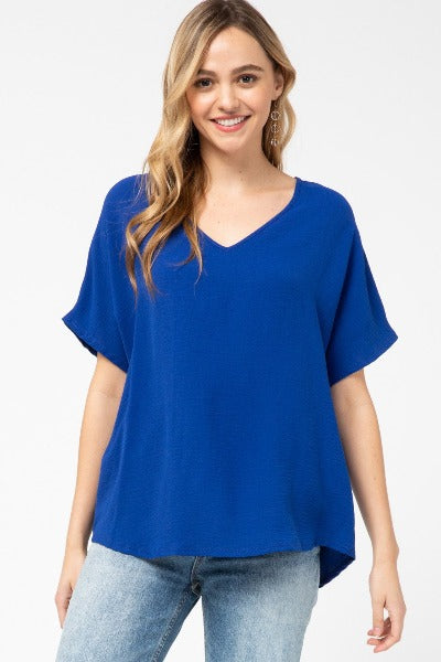 Asymmetric V-Neck Top